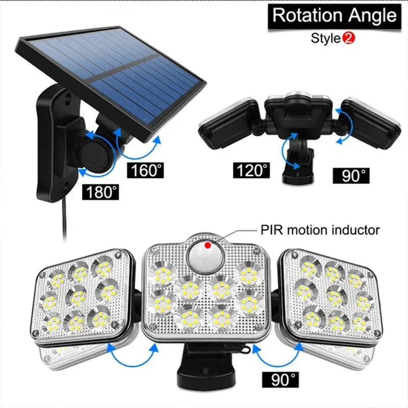 Afralia™ Solar Motion Sensor Lights - Adjustable Head, Waterproof Wall Lamp