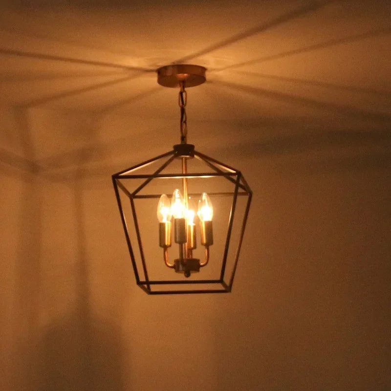 Afralia™ Country Style Iron LED Chandelier for Home Lighting
