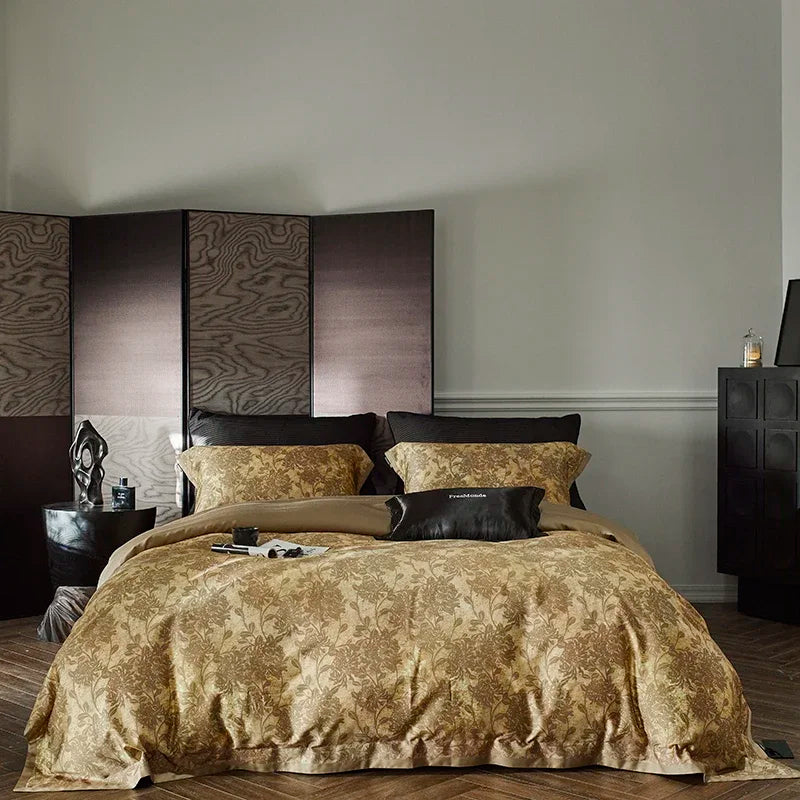 Afralia™ Cotton Bedding Set King Queen Full Print Sheet Cover Pillowcase Linens