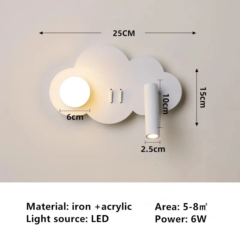 Afralia™ Cloud Wall Lamp - Modern Nordic Minimalist Bedroom Lamp for Children's Room