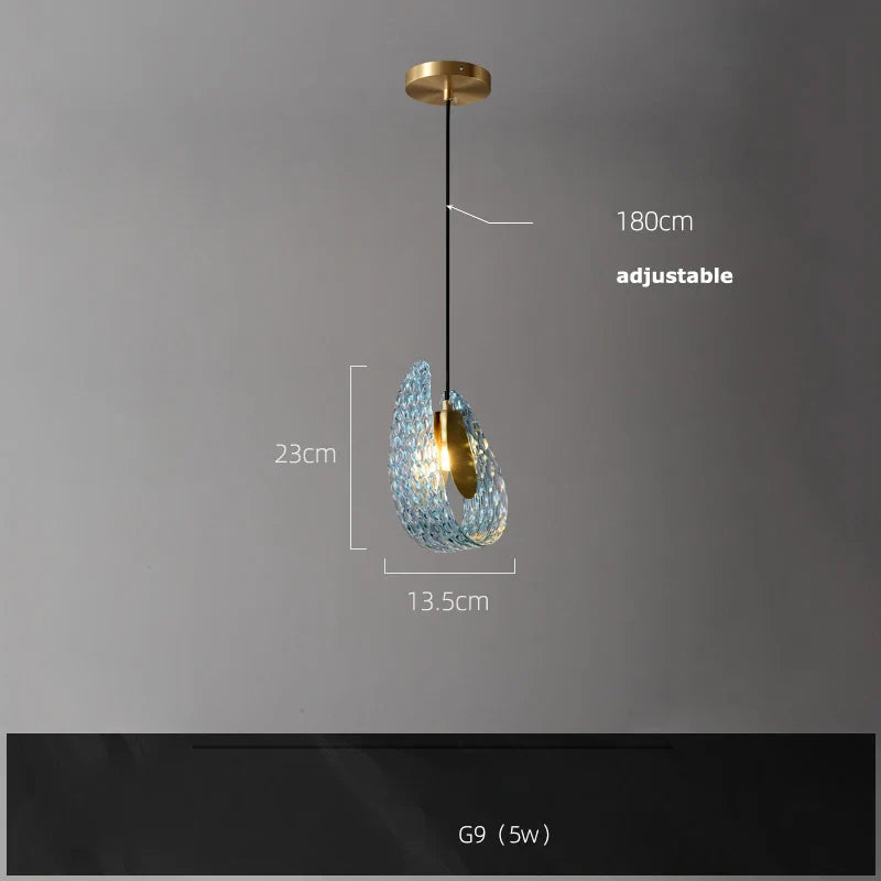 Afralia™ Blue Queen Crystal Glass Ceiling Chandelier for Bedroom