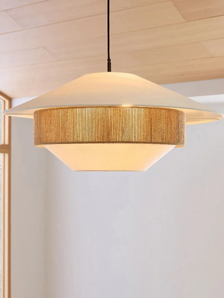 Afralia™ Japanese Hemp Rope Chandelier for Kitchen, Bedroom, and Hotel - Minimalist Home Decor