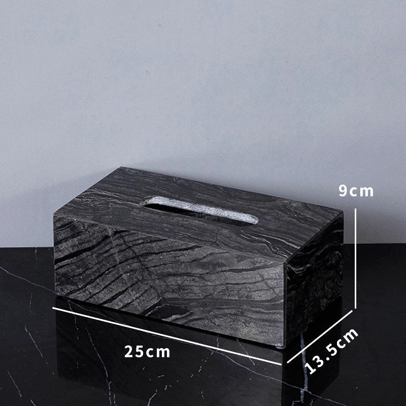 Afralia™ Marble Napkin Tissue Box Holder | Luxury Bathroom Accessories Set