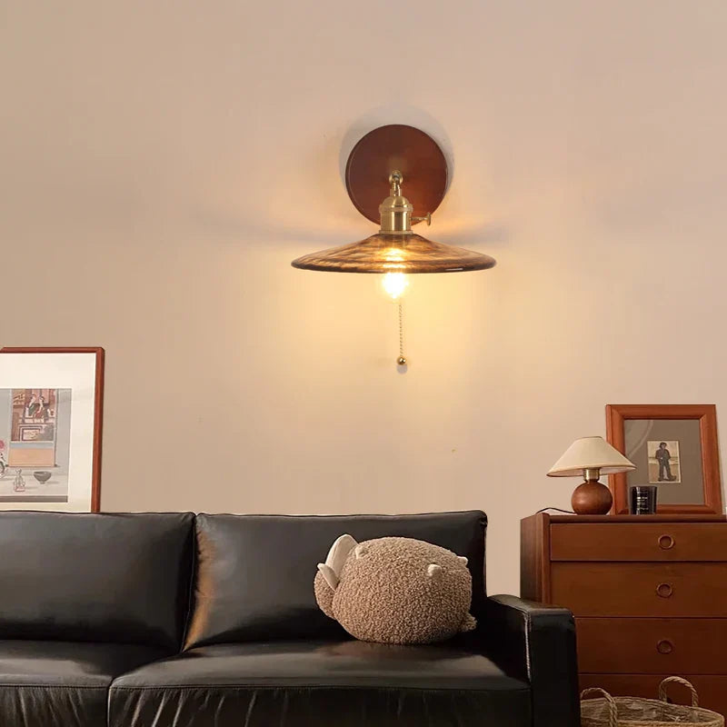 Afralia™ Modern LED Wall Sconce Copper Glass Stair Light Fixture