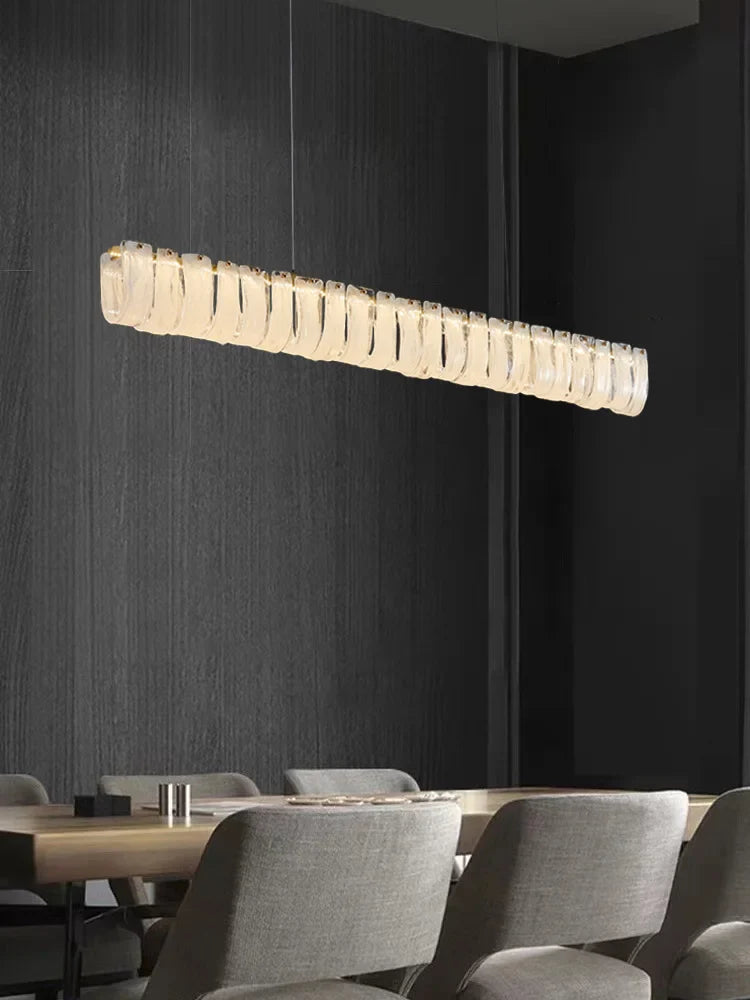 Afralia™ Cloudy Smokey Glass Pendant Lights with LED, Round Metal Ceiling Lamps for Luxe Home Decor