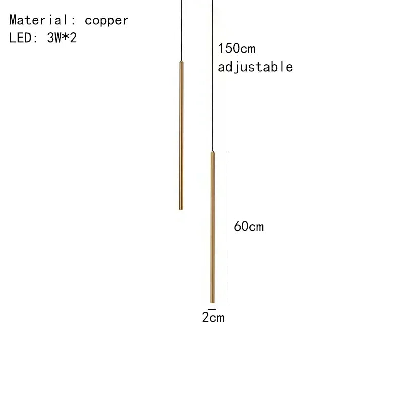 Afralia™ Copper Pendant Lights: Minimalist Hanging Lamp for Living Room, Bedroom, Kitchen - Adjustable Wire - 4000K