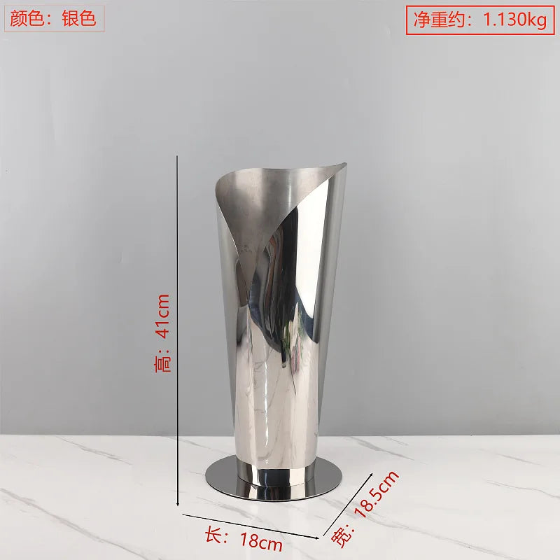 Afralia™ Stainless Steel Mirror Flower Décor for Home Living Dining Room