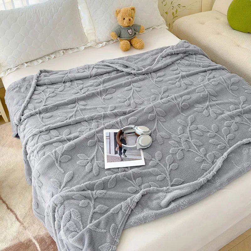 Afralia™ Wealth Tree Jacquard Coral Fleece Blanket | Soft, Multi Functional Quilt