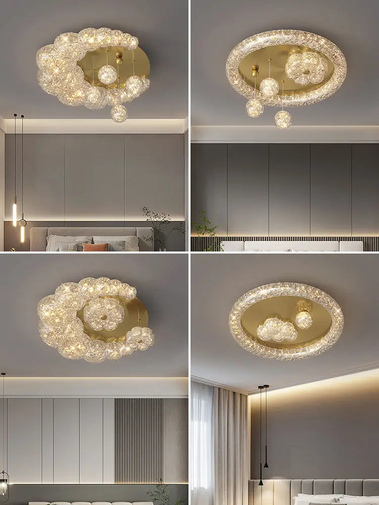 Afralia™ Nordic Luxury Copper Golden Ceiling Light for Modern Dining Room Lighting