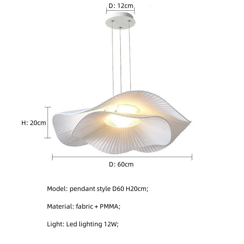Afralia™ Minimalist White LED Fabric Pendant Lights for Dining Room