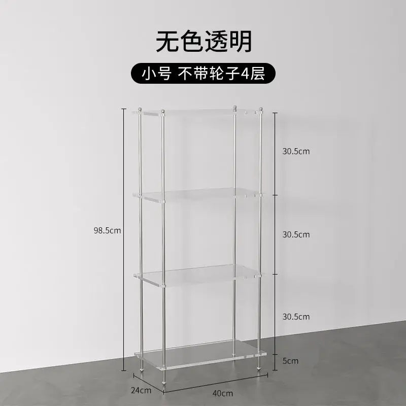 Afralia™ Transparent Acrylic Living Room Display Cabinet - Minimalist Multi-layer Storage