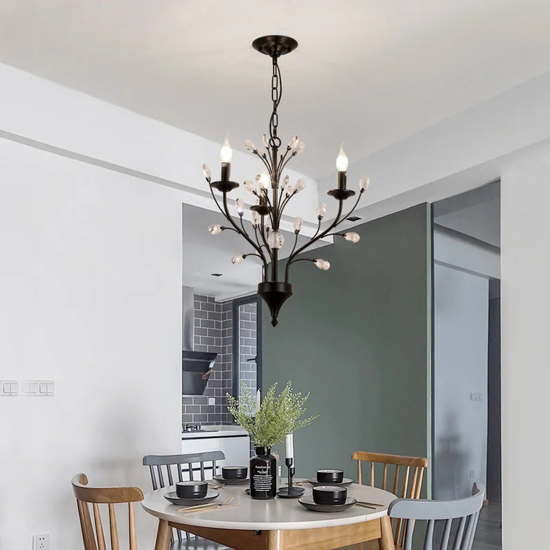 Afralia™ Crystal LED Chandelier for Home Lighting in Bedroom Living Room Dining Kitchen
