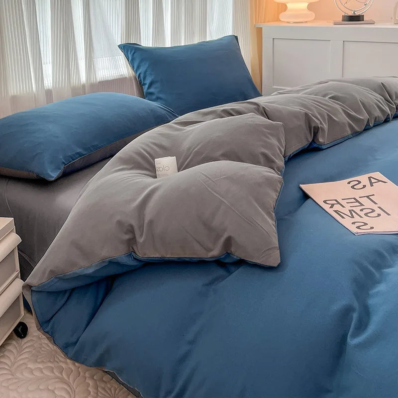 Afralia™ Soft Washed Quilt Cover Set, Bedsheet & Pillowcases for Summer Single/Double Bed