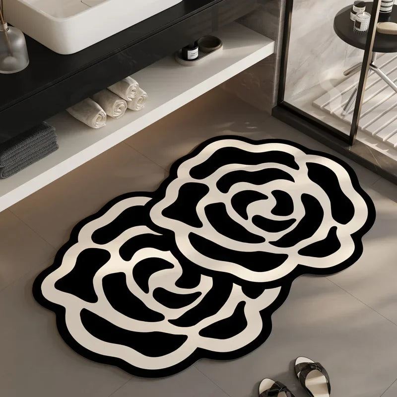 Afralia™ Flower Shaped Diaponite Bathroom Mat: Quick Drying, Anti-Slip, Skin-Friendly Decoration Carpet