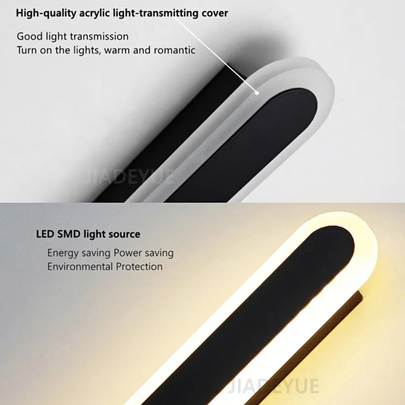 Afralia™ Modern LED Strip Wall Light for Interior Decorative Lighting
