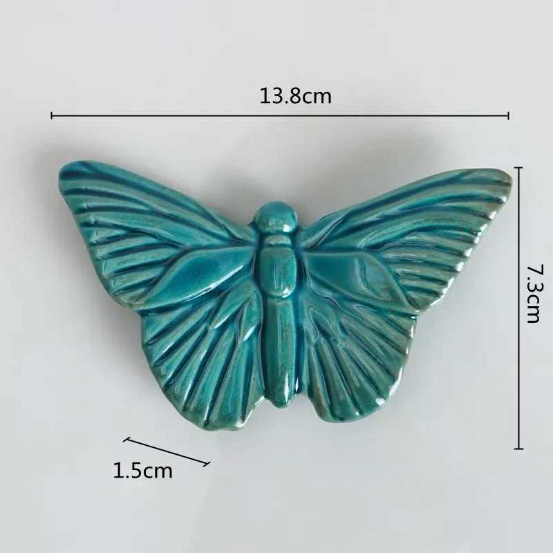 Afralia™ Ceramic Butterfly Wall Decor - 3D Papilionid Aesthetic Hanging Art