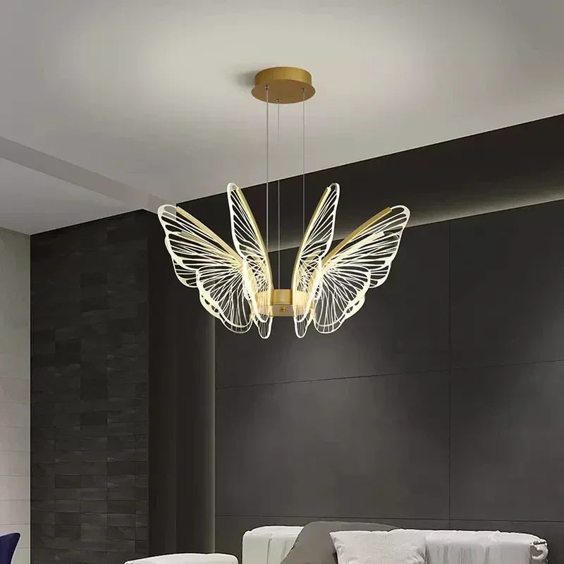Afralia™ Butterfly Modern Pendant Chandelier for Living Room and Dining Area
