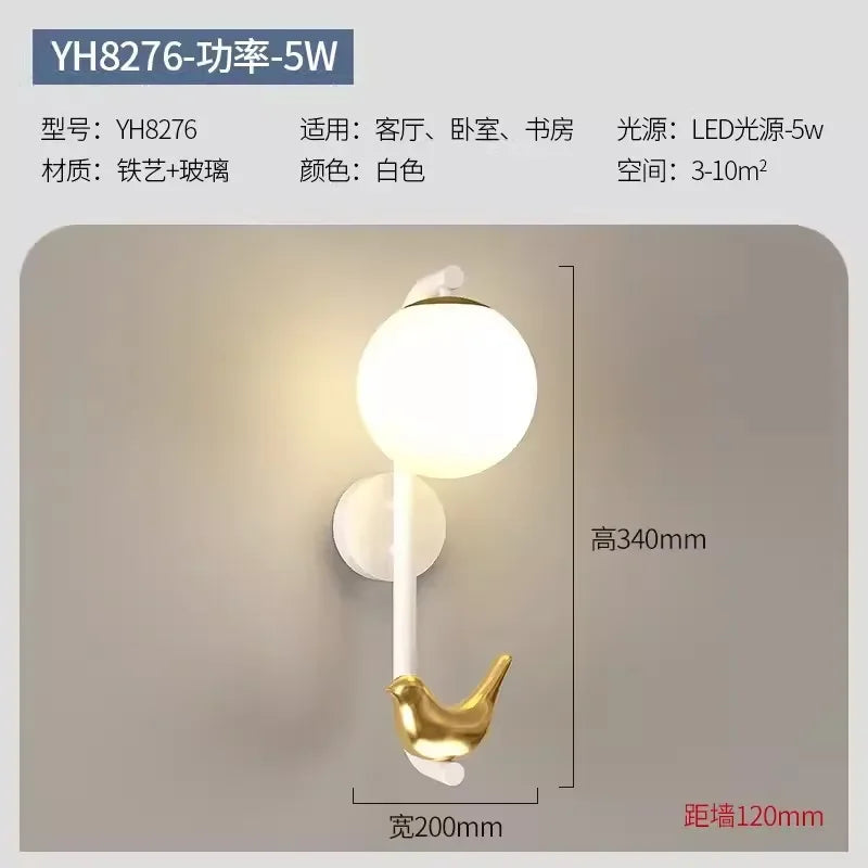 Afralia™ Bird Wall Lights: Modern LED Nordic Living Room Lighting