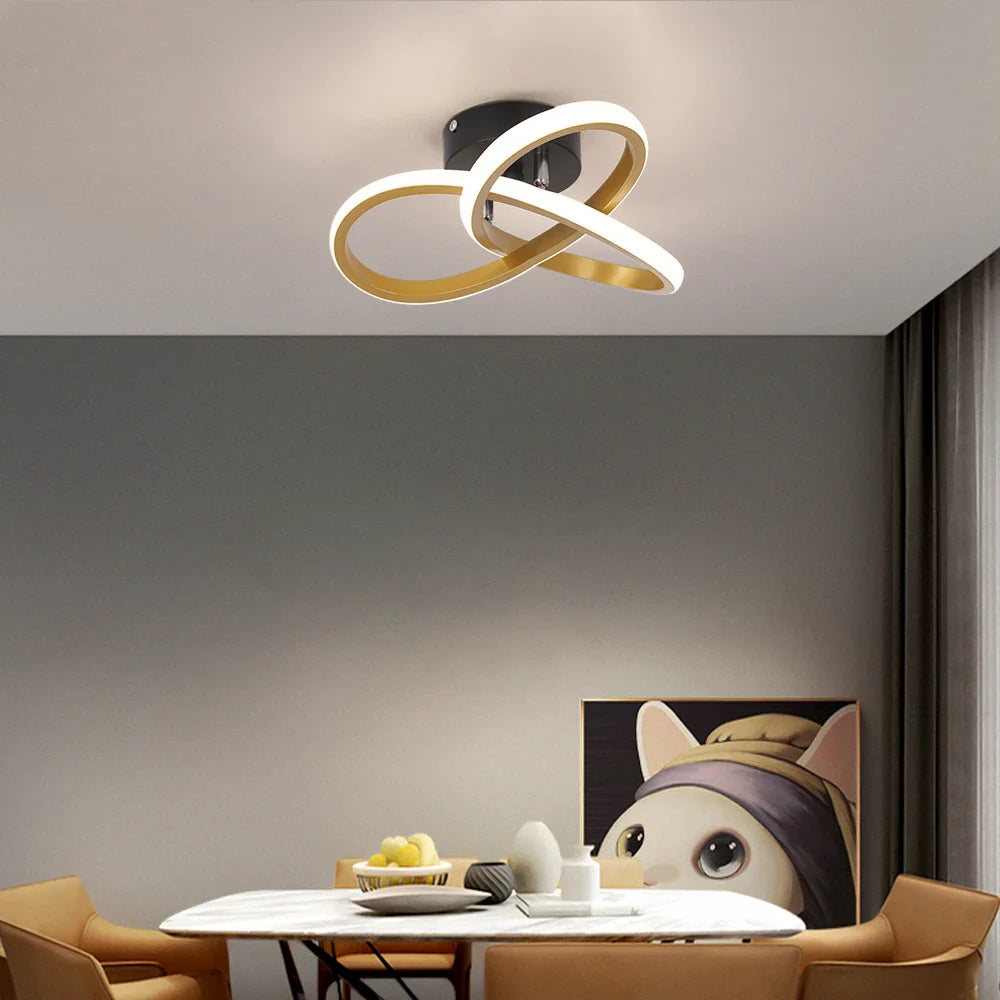 Afralia™ Twisted Acrylic LED Ceiling Chandelier for Modern Home Decor & Lighting