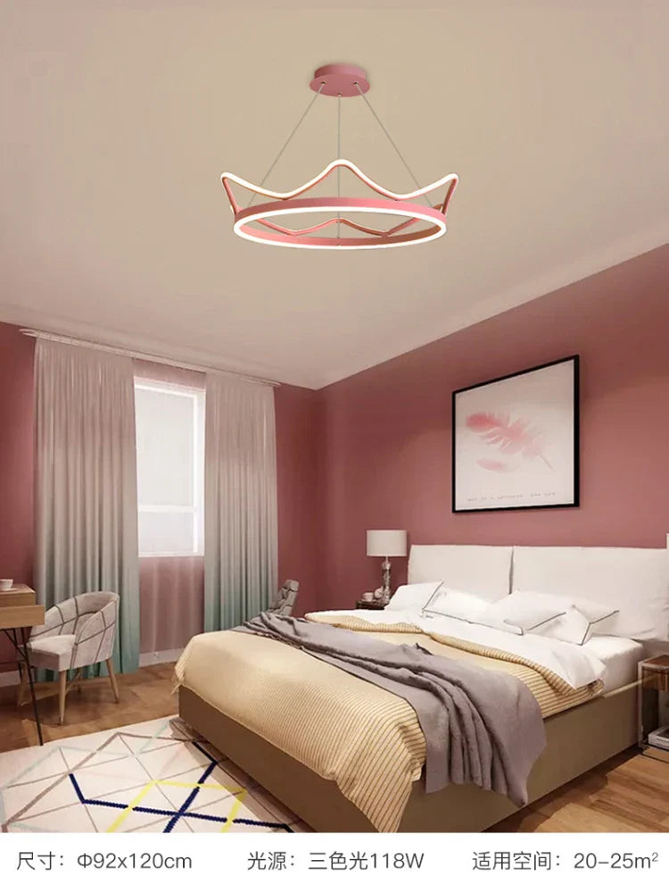 Afralia™ Crown Design Gold Chandelier for Living Room Kids Bedroom