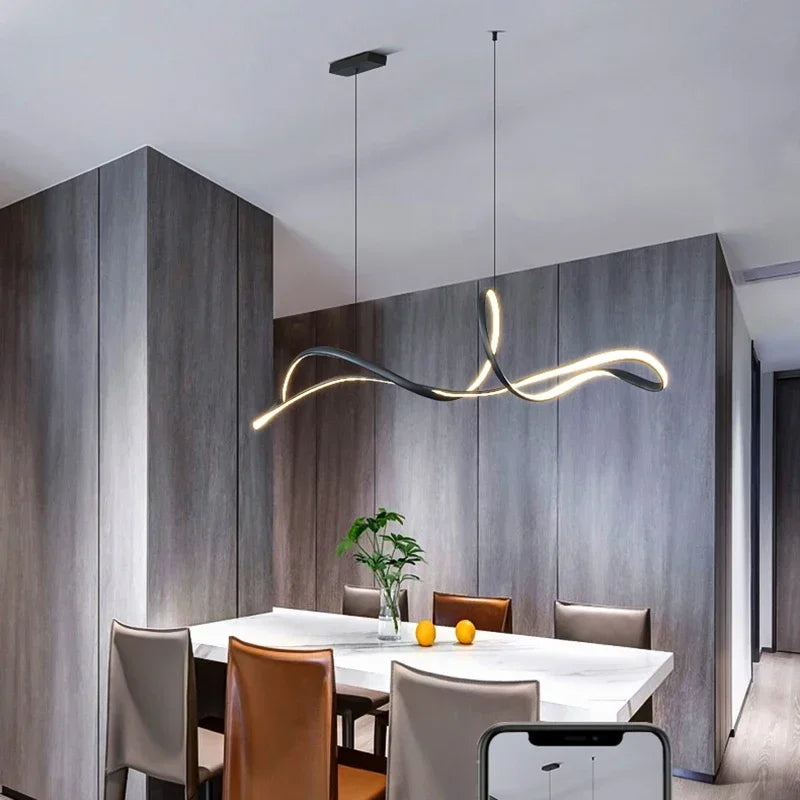 Afralia™ Gold Dine Pendant Light for Living Room Decor & Dining Table | Noedic LED Chandelier Fixtures