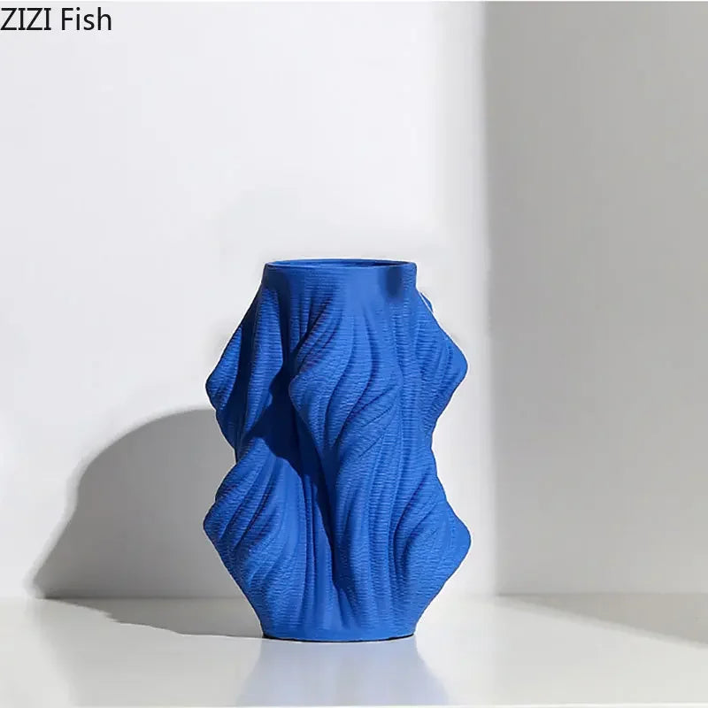 Afralia™ Ceramic Vase with Artificial Flowers for Desk Decoration and Room Aesthetics