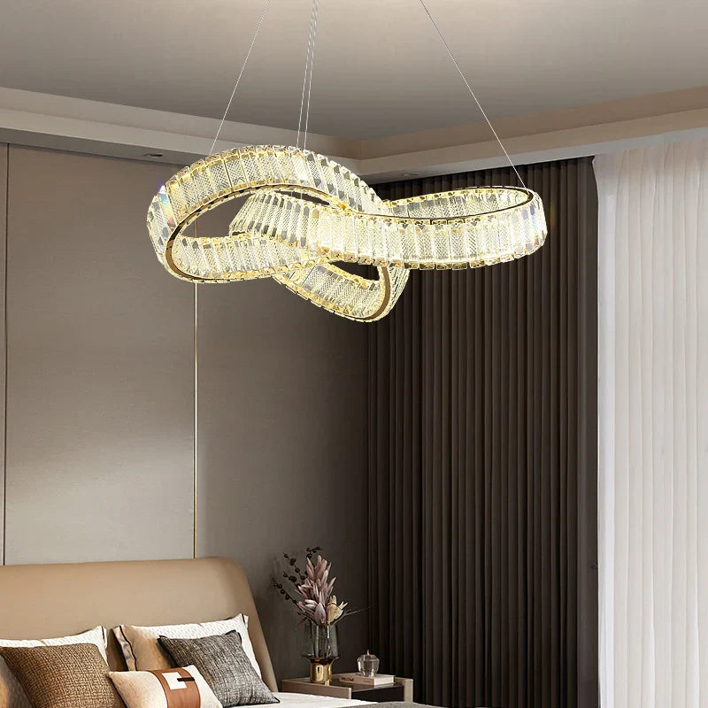 Afralia™ Rotating Crystal Chandelier: Modern Hong Kong-Style Designer Lamp for Living Room