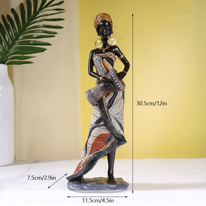 Afralia™ Resin African Women Statue: Modern Art Figure for Home & Office Decor