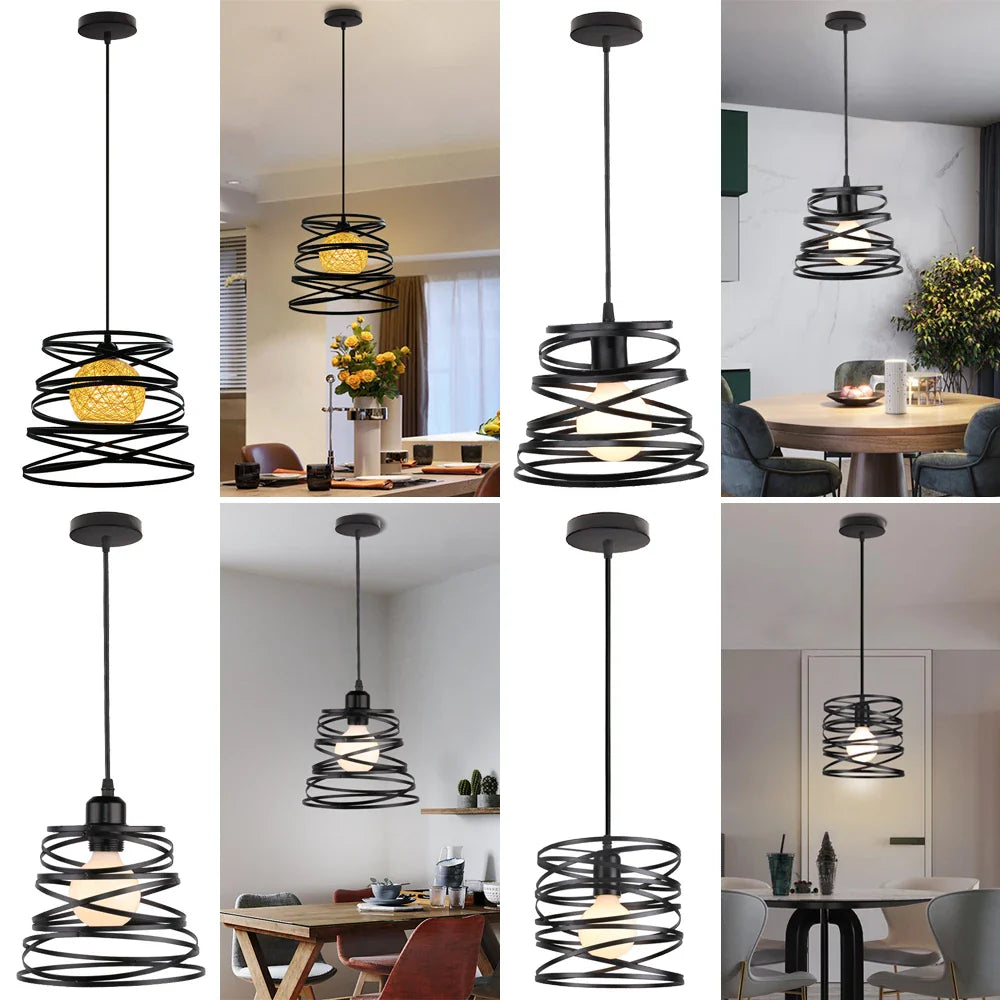 Afralia™ Modern LED Spiral Swirl Pendant Lamp Shade Chandelier for Living Room