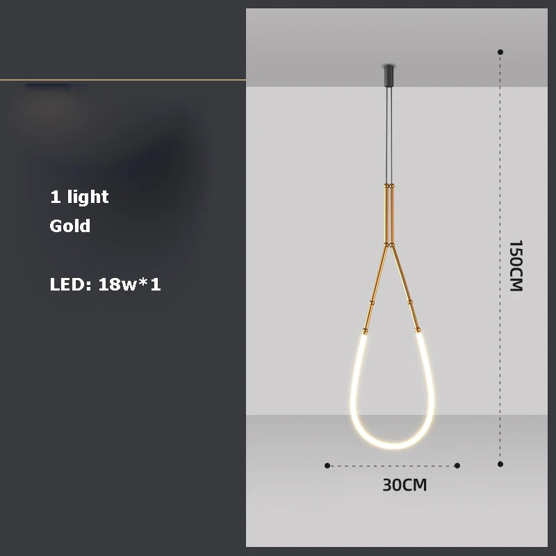 Afralia™ Art Deco Gold Black LED Designer Pendant Light for Dinning Room