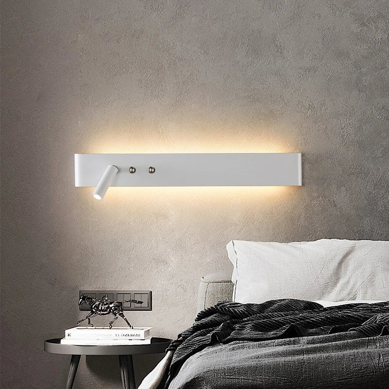 Afralia™ 8W/20W Long Led Wall Light Switch, Aluminum Fixture for Living Room Bedroom.