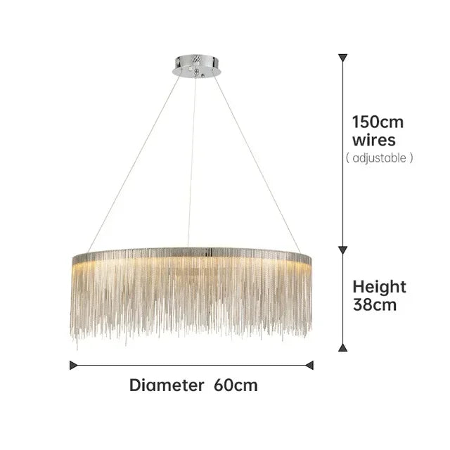 Afralia™ LED Tassel Chandeliers | Waterfall Hanging Pendant Light | Modern Art Decor Lighting