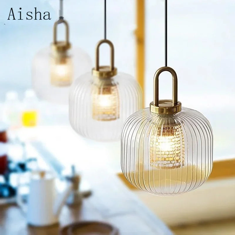 Afralia™ Clear Glass Pendant Lamp: Modern Designer Lighting for Bar, Restaurant, Bedroom, Aisle & more