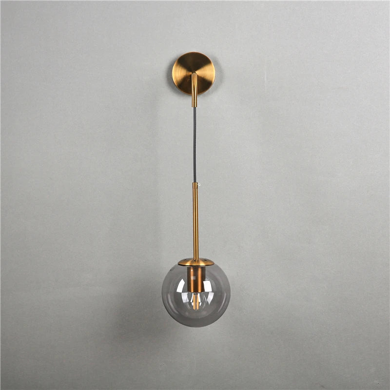 Afralia™ Glass Ball Wall Lamps for Bedroom, Staircase, Corridor - Modern Nordic Design