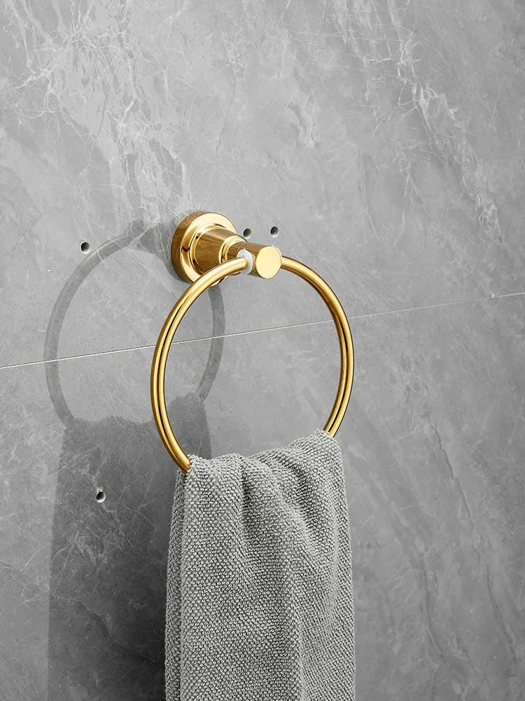 Afralia™ Stainless Steel Self Adhesive Towel Ring for Kitchen & Bathroom