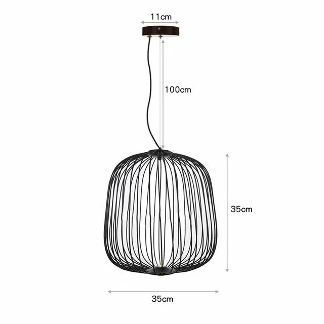 Afralia™ Modern Iron Bird Cage Chandelier LED Pendant Dining Room Light Fixtures