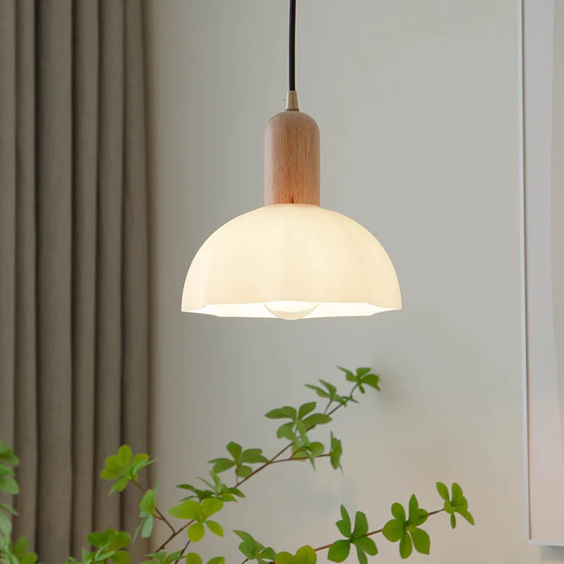 Afralia™ White Glass LED Pendant Lamp - Modern Hanging Light Fixtures