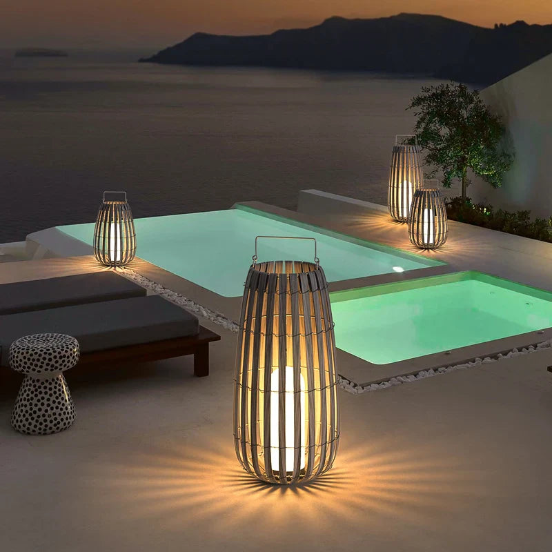 Afralia™ Rattan Solar Garden Light for Villa Courtyard Landscape