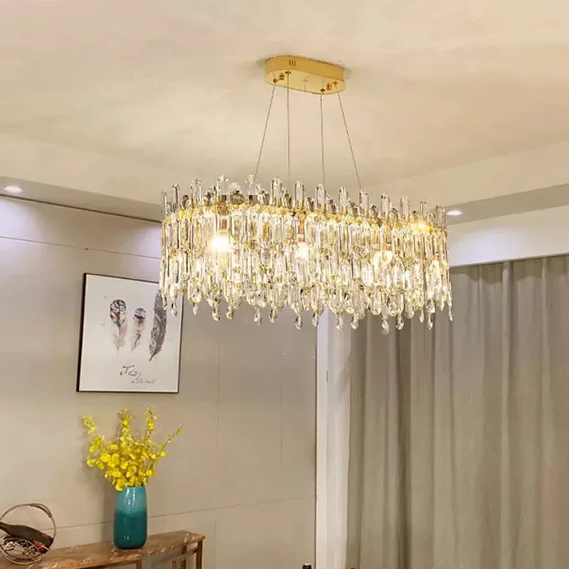 Afralia™ Luxury Crystal Ceiling Chandelier for Home Decor & Lighting