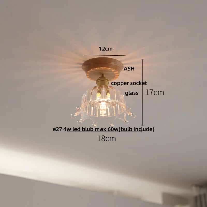 Afralia™ Clear Glass LED Ceiling Lamp Copper Socket Modern Nordic Style Lighting