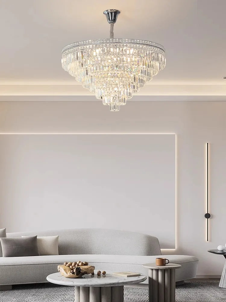 Afralia™ Clear Crystal Gold Chandelier: Modern Luxury LED Ceiling Light for Elegant Home Decor