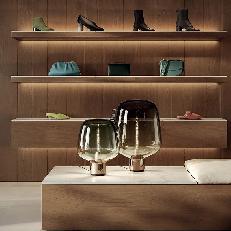 Afralia™ Glass LED Table Lamp: Modern, Creative, and Fashionable for Bedroom, Living Room, Shop, Hotel