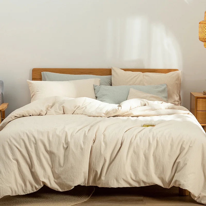 Afralia™ Luxury Cotton Bedding Sets: Soft & Breathable Striped Home Textile Collection