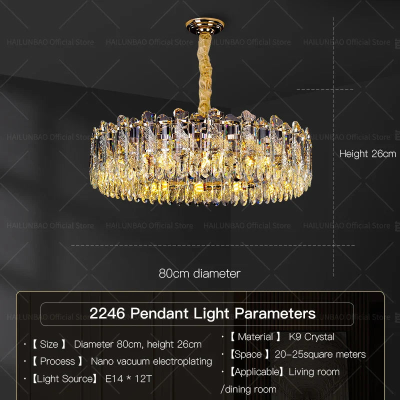 Afralia™ Crystal Luxury Chandelier: French Atmosphere Restaurant Lighting