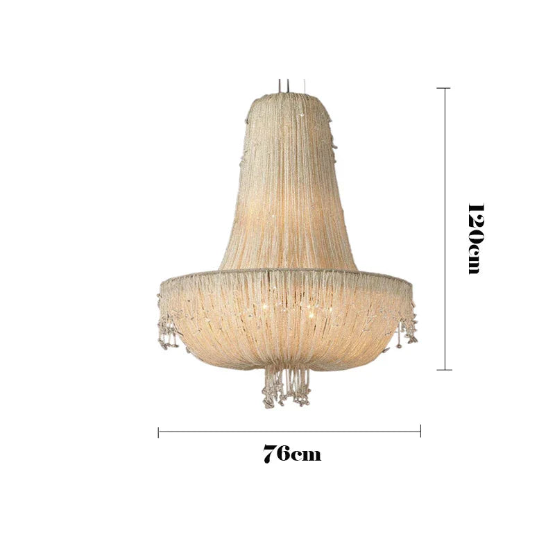 Afralia™ Tassel Crystal Pendant Chandelier for Luxury Living Room Villa Bedroom
