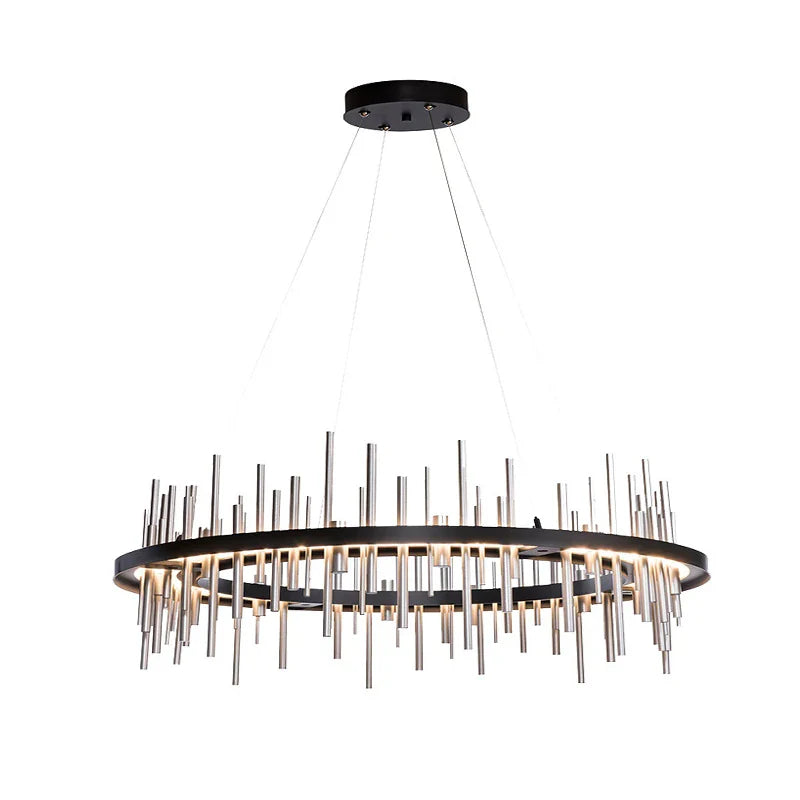 Afralia™ LED Stainless Steel Pendant Light Chandelier for Home Decor in Foyer, Living Room, Bedroom, Restaurant