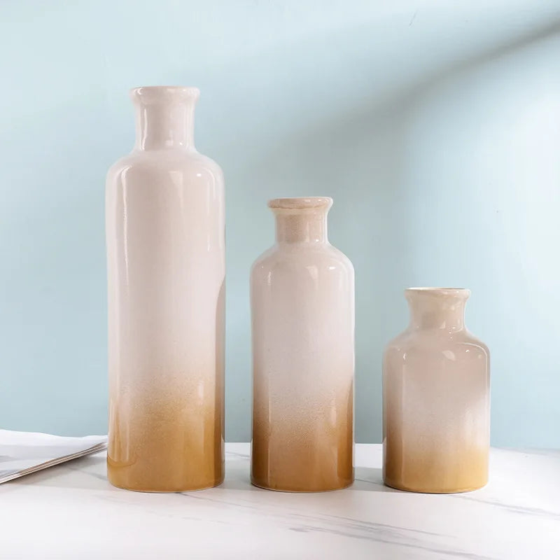 Afralia™ Minimalist Ceramic Vase Set for Desk & Room Decor