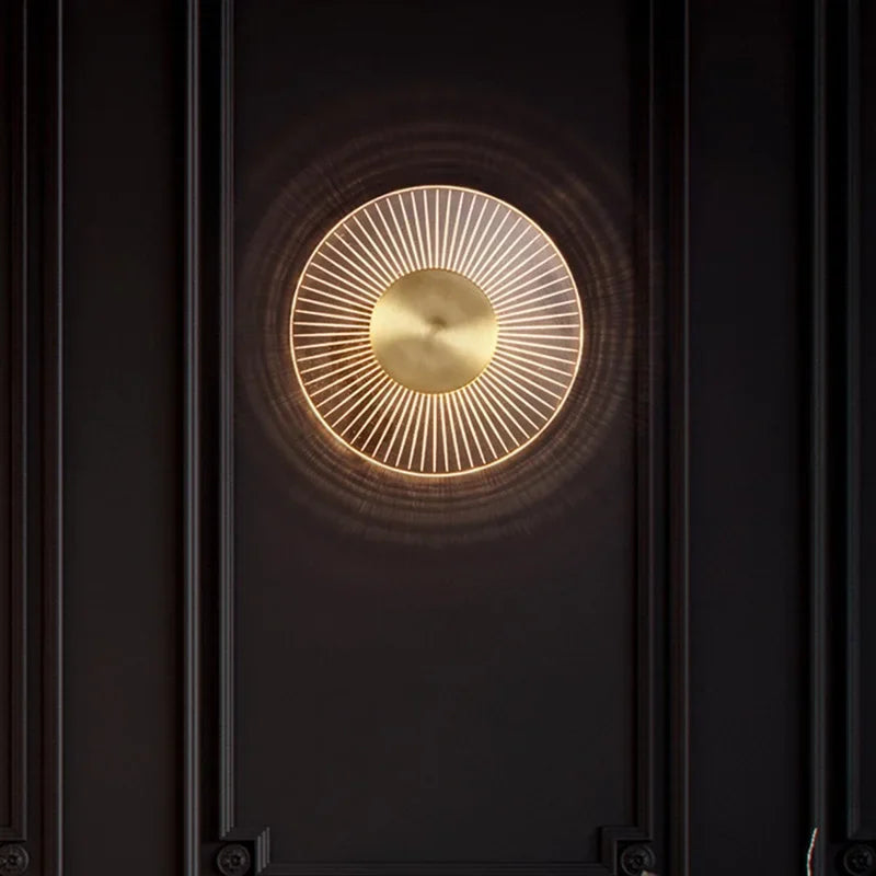 Afralia™ Gold LED Round Wall Lamp for Elegant Indoor Lighting