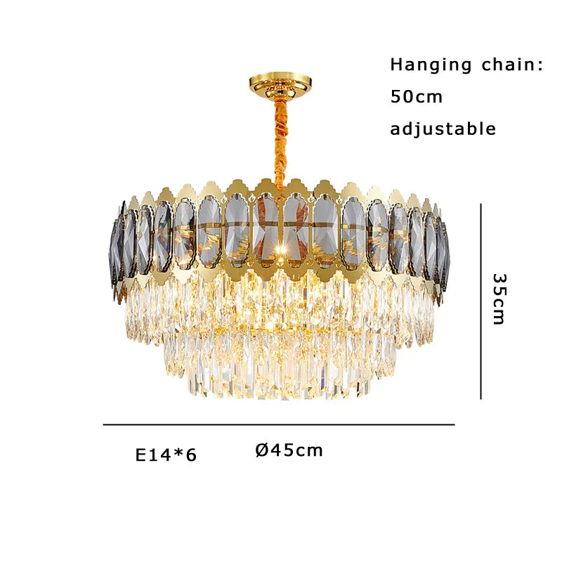Afralia™ Crystal Ceiling Chandelier for Modern Living Room Decor