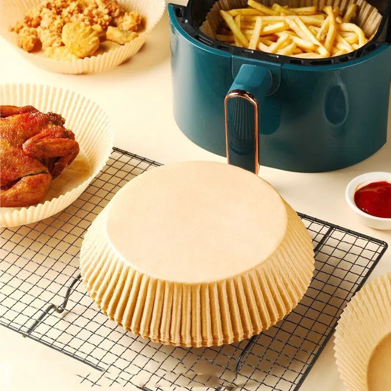 Afralia™ Air Fryer Paper Liner: Non-Stick Round Baking Mat, 50PCS